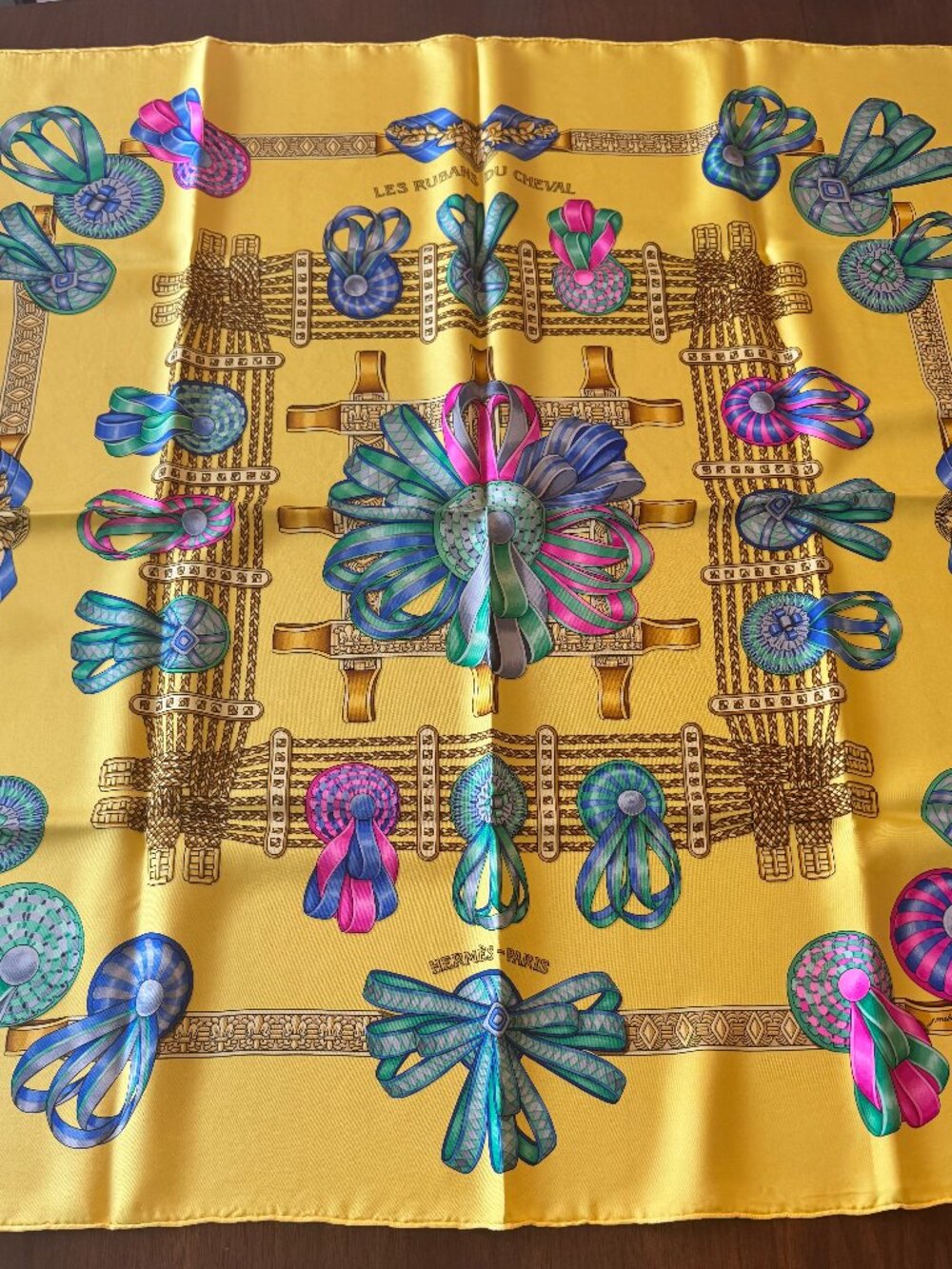100% Silk Yellow Scarf